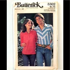 VTG 80s men’s shirt pattern Uncut size 42